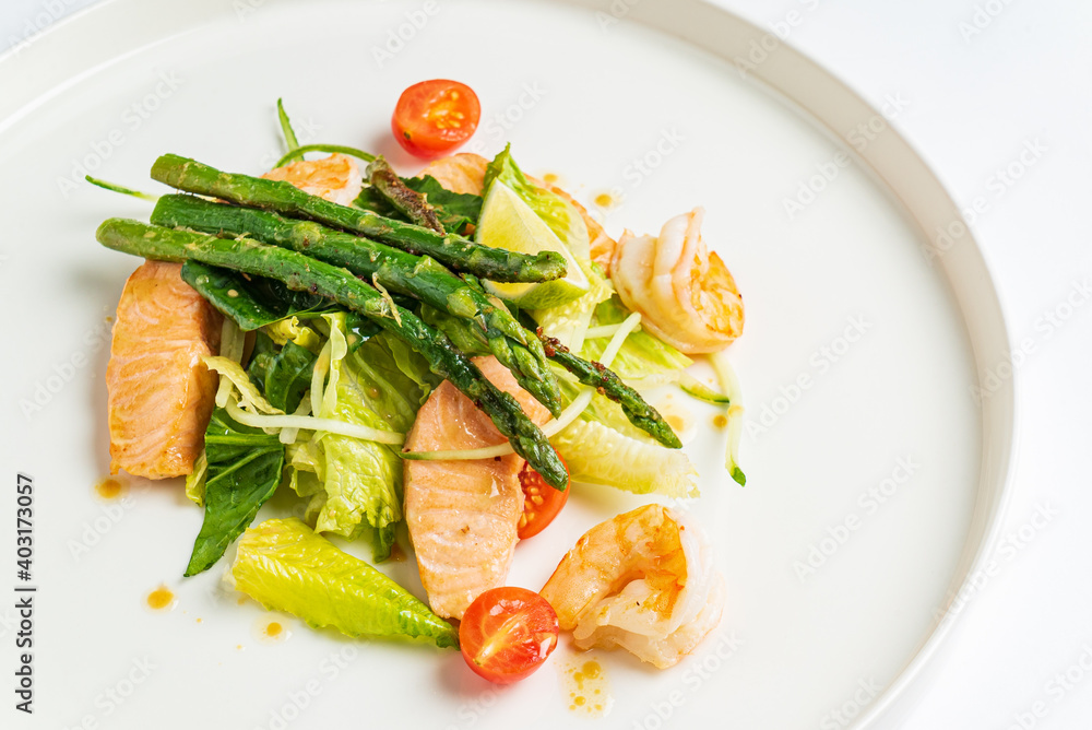 seafood salad with shrimps and fish seafood salad with shrimps and fish