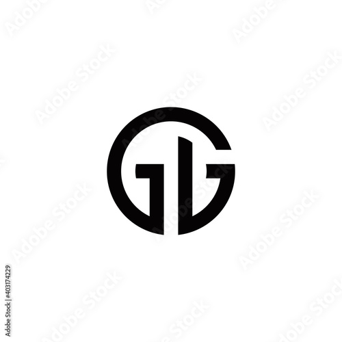 g gg initial logo design vector template