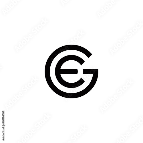 g e ge eg initial logo design vector