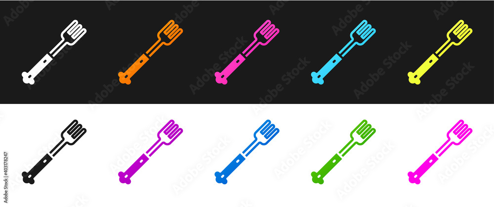 Set Fork icon isolated on black and white background. Cutlery symbol. Vector. Set Fork icon isolated on black and white background. Cutlery symbol. Vector.