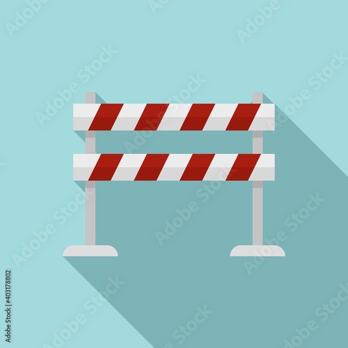 Road barrier icon. Flat illustration of road barrier vector icon for web design