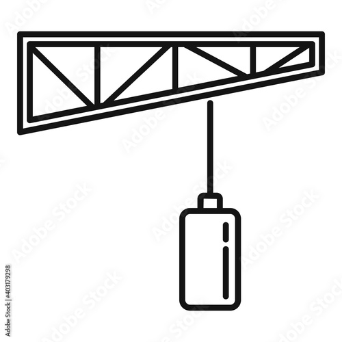 Demolition hand crane icon. Outline demolition hand crane vector icon for web design isolated on white background