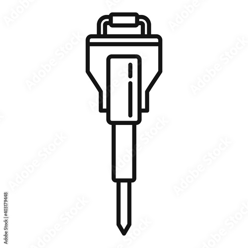 Electric hammer icon. Outline electric hammer vector icon for web design isolated on white background