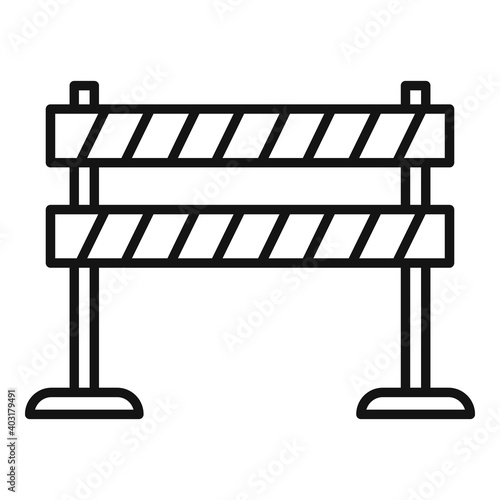 Road barrier icon. Outline road barrier vector icon for web design isolated on white background