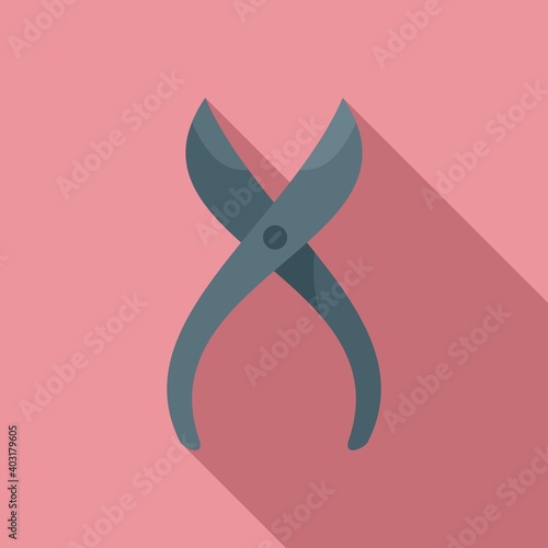 Manicurist pliers icon. Flat illustration of manicurist pliers vector icon for web design