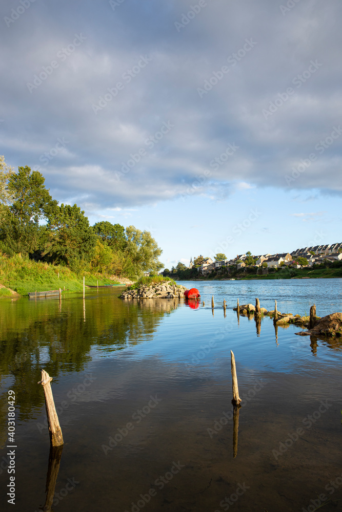 Paysage de bord de Loire en Anjou, France.