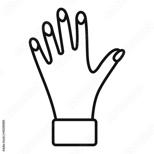 Polish hand nails icon. Outline polish hand nails vector icon for web design isolated on white background