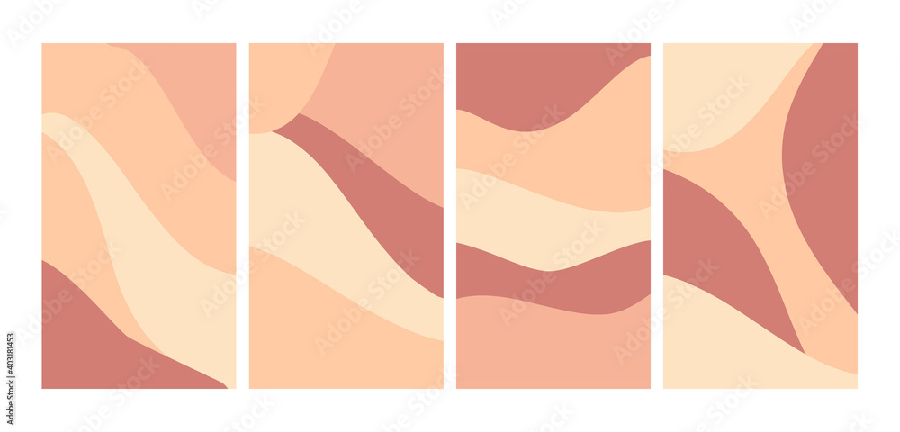 Set of Wallpaper with Cream Color. Good Used for Social Media Stories, Wallpaper, Background, etc - EPS 10 Vector