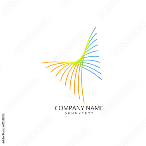 Abstract sound wave technology logo. Vector design with line art. Logo line art syle and modern concept, modern, gradient, music, Premium Vector