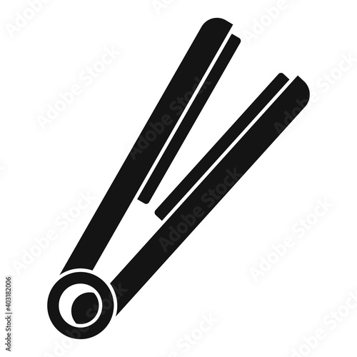 Stylist hair flat iron icon. Simple illustration of stylist hair flat iron vector icon for web design isolated on white background