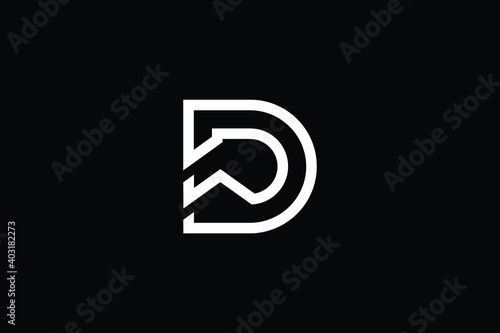 DW logo letter design on luxury background. WD logo monogram initials letter concept. DW icon logo design. WD elegant and Professional letter icon design on black background. D W WD DW