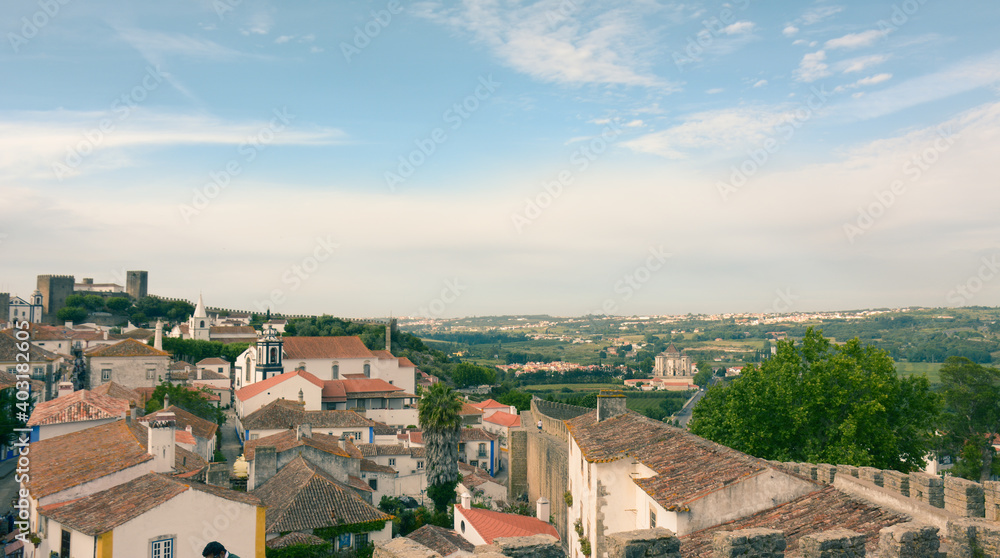 Aerial view of the town of Obidos