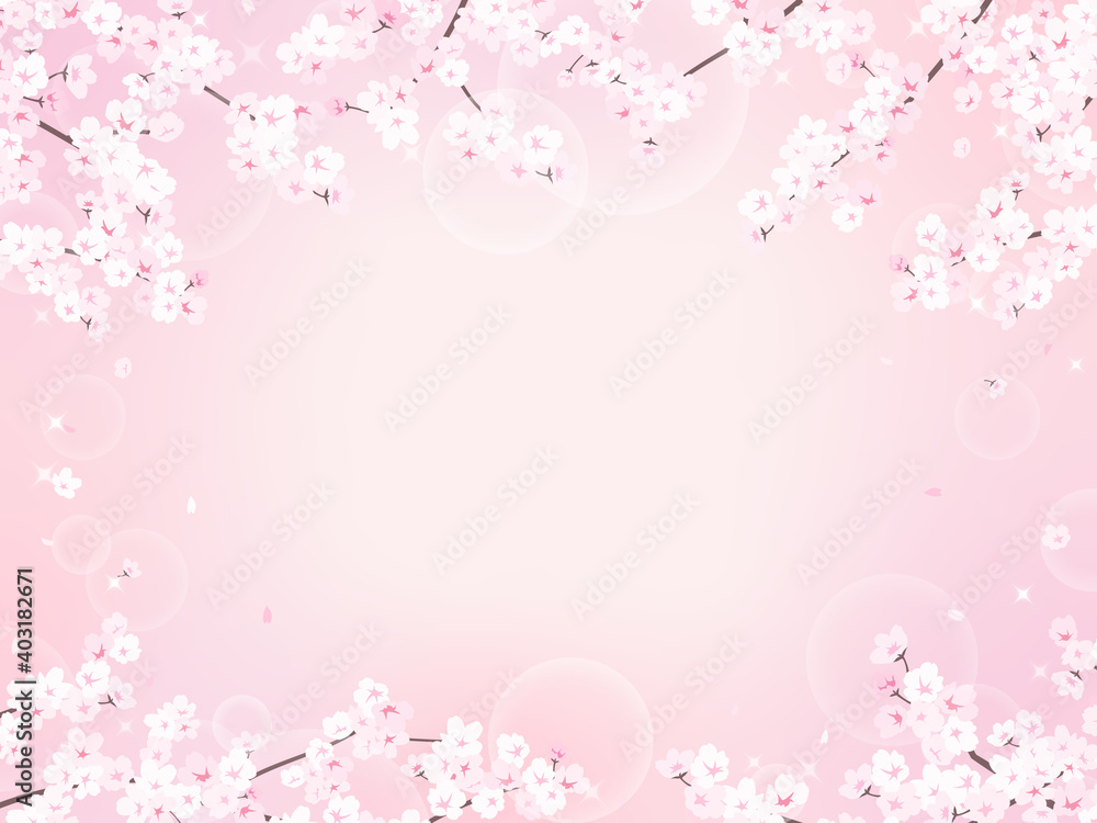桜とキラキラピンクの背景素材 桜とキラキラピンクの背景素材