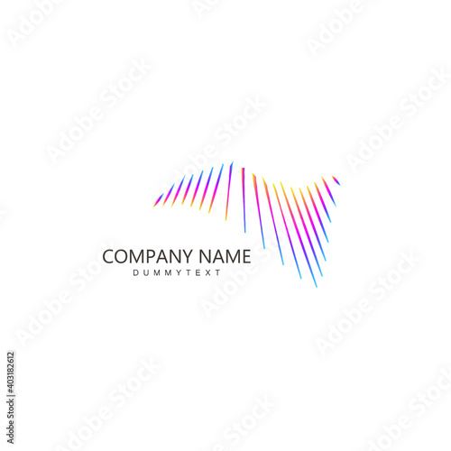 Abstract sound wave technology logo. Vector design with line art. Logo line art syle and modern concept, modern, gradient, music, Premium Vector