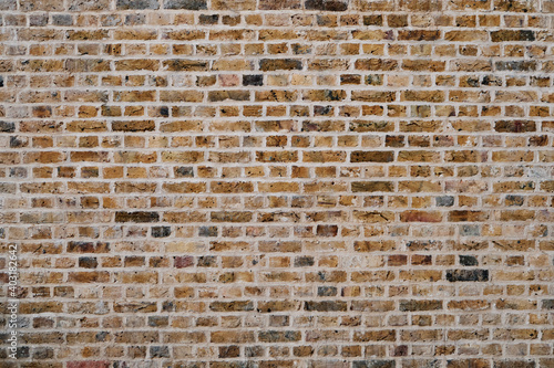 Brick wall background. Panoramic view. Copy space.