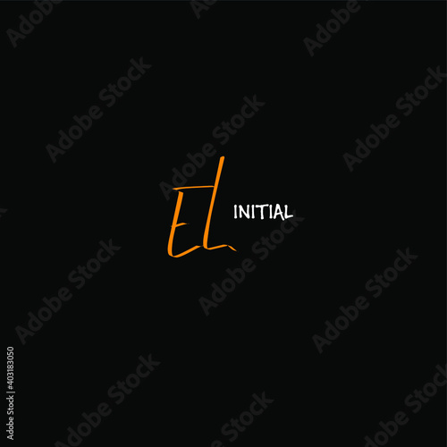 Initial EL beauty monogram and elegant logo design