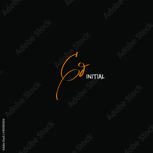 Initial GD beauty monogram and elegant logo design