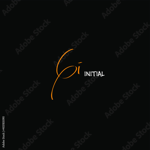 Initial GI beauty monogram and elegant logo design