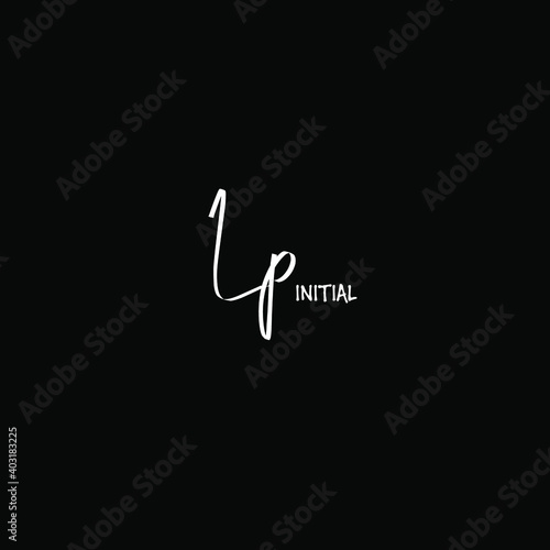 Initial LP beauty monogram and elegant logo design