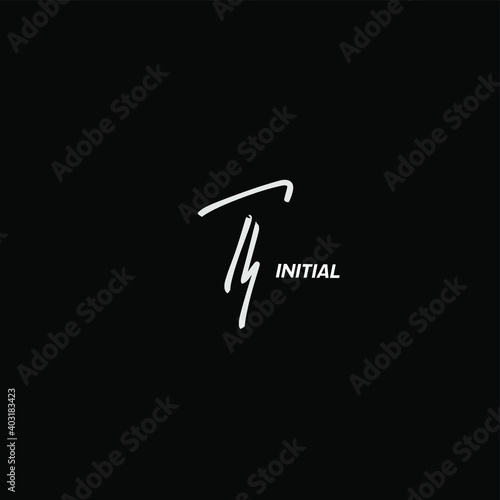 Initial TH beauty monogram and elegant logo design