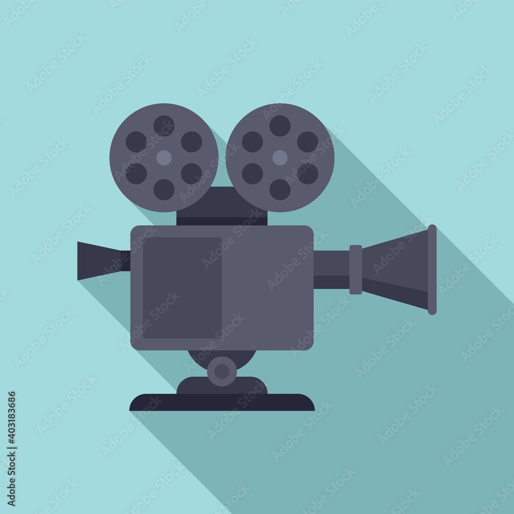 Retro video camera icon. Flat illustration of retro video camera vector icon for web design Retro video camera icon. Flat illustration of retro video camera vector icon for web design