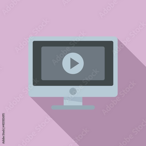 Home video monitor icon. Flat illustration of home video monitor vector icon for web design