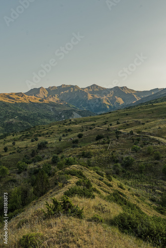 Mountain peaks of Grammos range during summer.