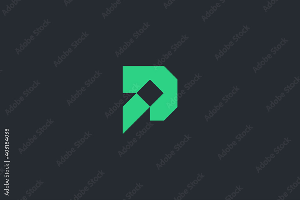 Minimal Modern Abstract Letter P Dark Background Logo Template Minimal Modern Abstract Letter P Dark Background Logo Template