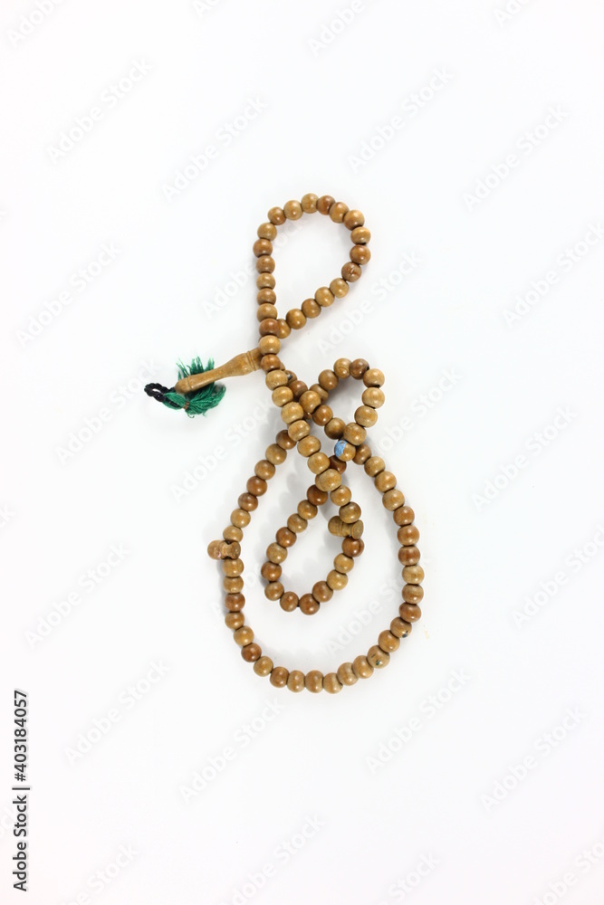 praying beads in white background praying beads in white background