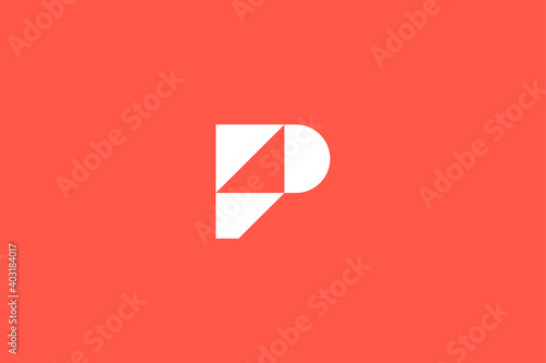 Minimal Modern Abstract Letter P Dark Background Logo Template