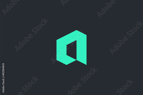 Minimal Modern Abstract Letter Q Dark Background Logo Template