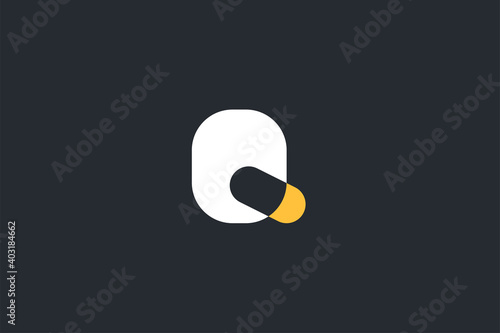 Minimal Modern Abstract Letter Q Dark Background Logo Template