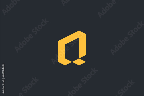 Minimal Modern Abstract Letter Q Dark Background Logo Template