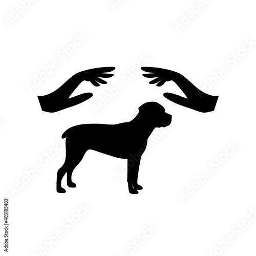Dog care black glyph icon isolated on white background