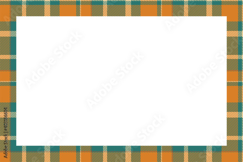 Vintage frame vector. Scottish border pattern retro style. Tartan plaid ornament.