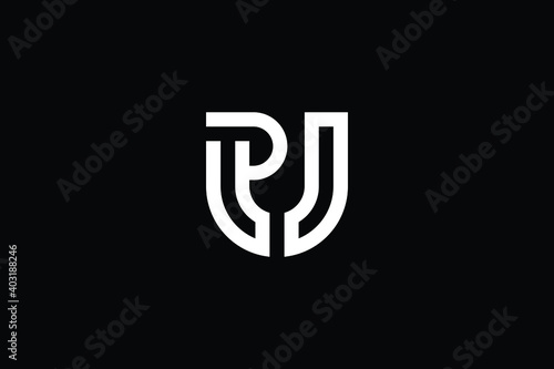 PU logo letter design on luxury background. UP logo monogram initials letter concept. PU icon logo design. UP elegant and Professional letter icon design on black background. P U UP PU
