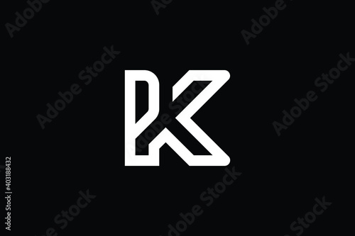 PK logo letter design on luxury background. KP logo monogram initials letter concept. PK icon logo design. KP elegant and Professional letter icon design on black background. P K KP PK photo
