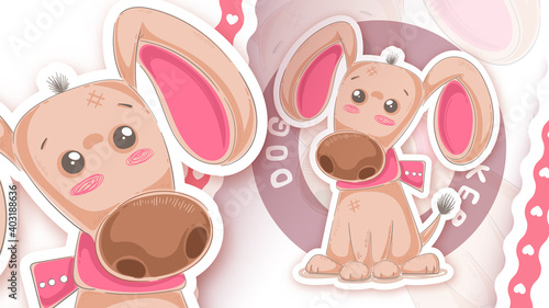 Fototapeta Naklejka Na Ścianę i Meble -  Cute teddy puppy - idea fot your sticker
