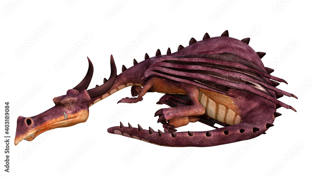 3D Rendering Fairy Tale Dragon on White 3D Rendering Fairy Tale Dragon on White