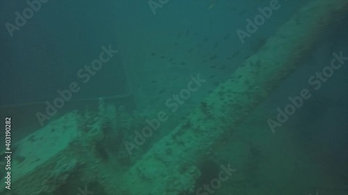 Poor visibility on the wreck of the Rosalie Moller in the Red Sea, Egypt photo