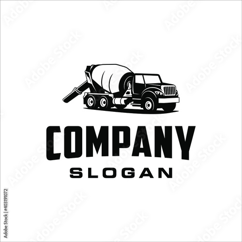 Concrete truck with retro and classic style design