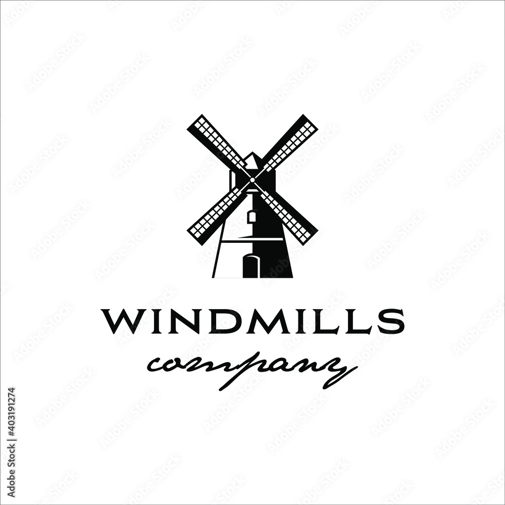 Windmill with elegant and classic design style Windmill with elegant and classic design style