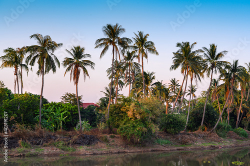 Beautiful dawn in the country of Thailand. A beautiful landscape.