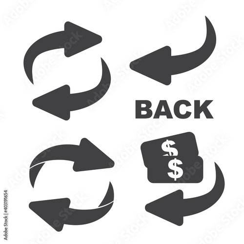 reversal arrow icon.Flip over or turn arrow. Reverse sign