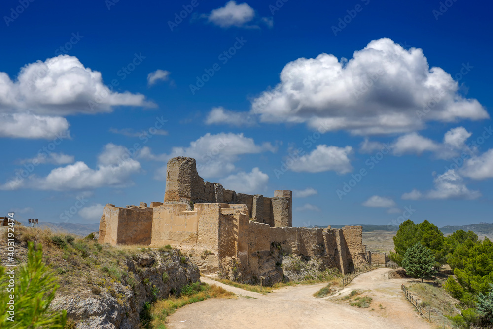 Restos del antiguo castillo árabe de Ayud en el municipio de Calatayud provincia de Zaragoza