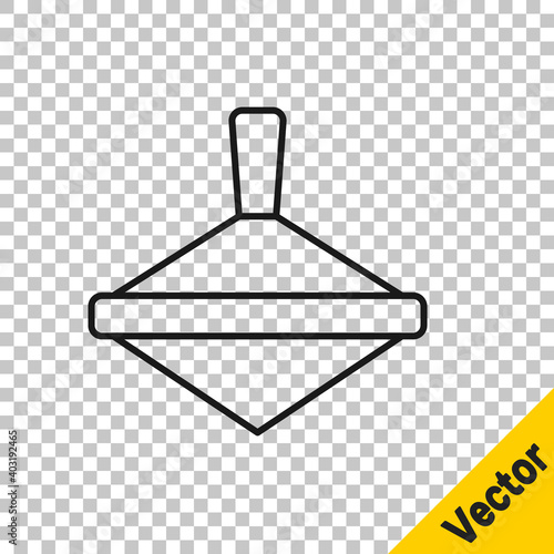 Black line Whirligig toy icon isolated on transparent background. Vector.