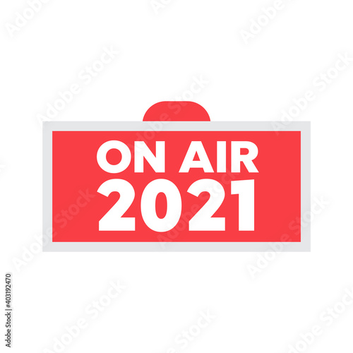 Broadcast studio on air light. Air live sign. Live Streaming icon vector