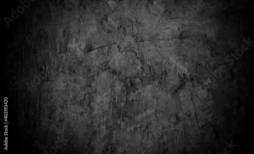 Old wall texture cement dark black gray background abstract grey color design are light with white gradient background.