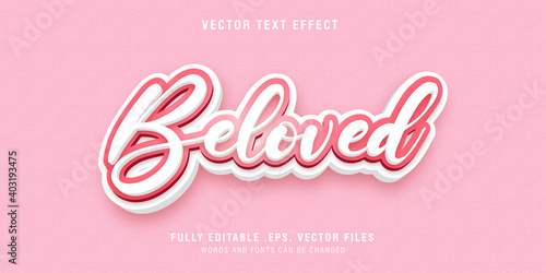 Beloved text style effect photo
