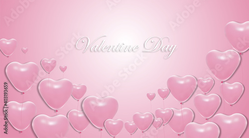Valentine day backgrounds. heart balloon design 3d . vector illustration